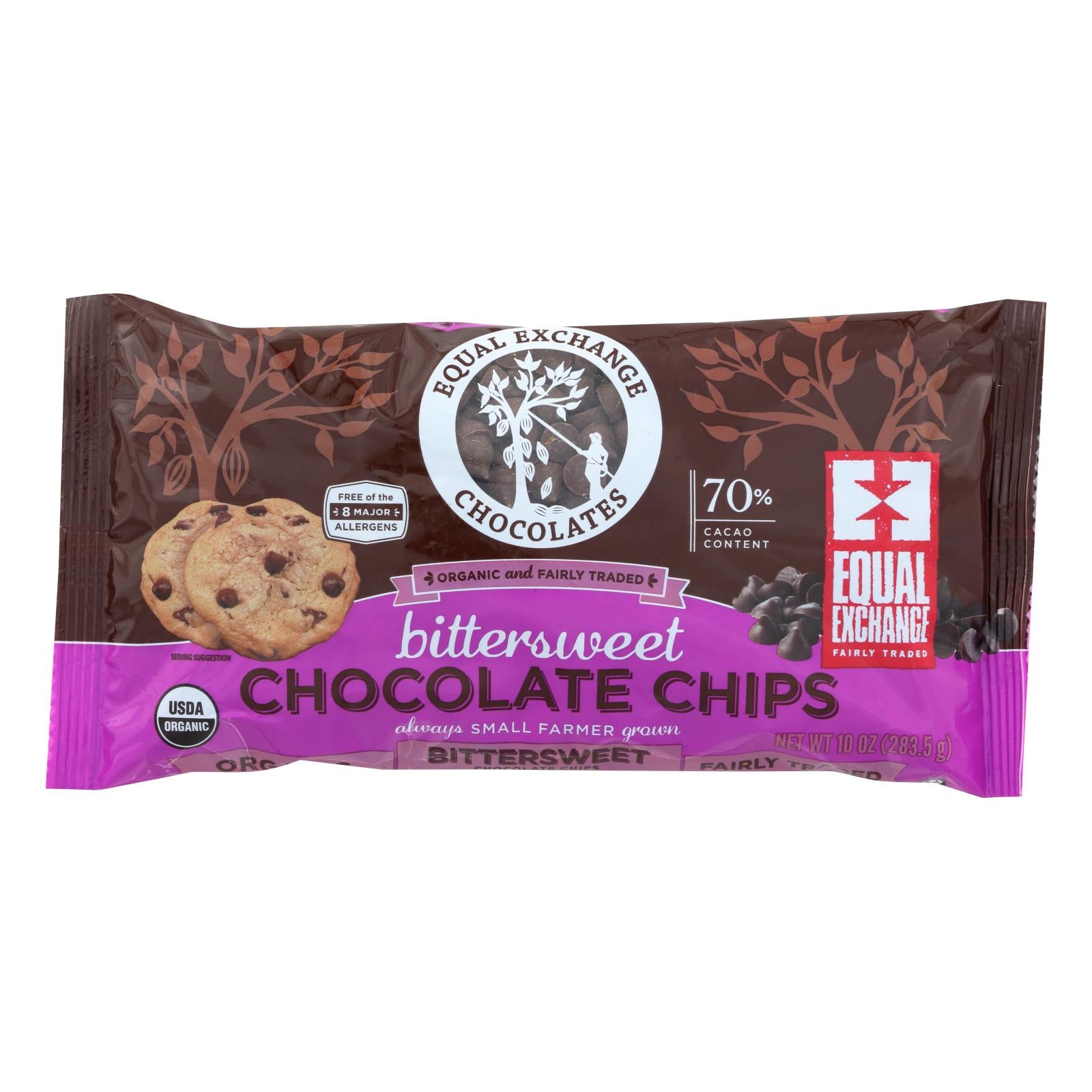 Equal Exchange, Equal Exchange Organic Bittersweet Chocolate Chips - Bittersweet Chocolate Chips - Case of 12 - 10 oz. (Pack of 12)