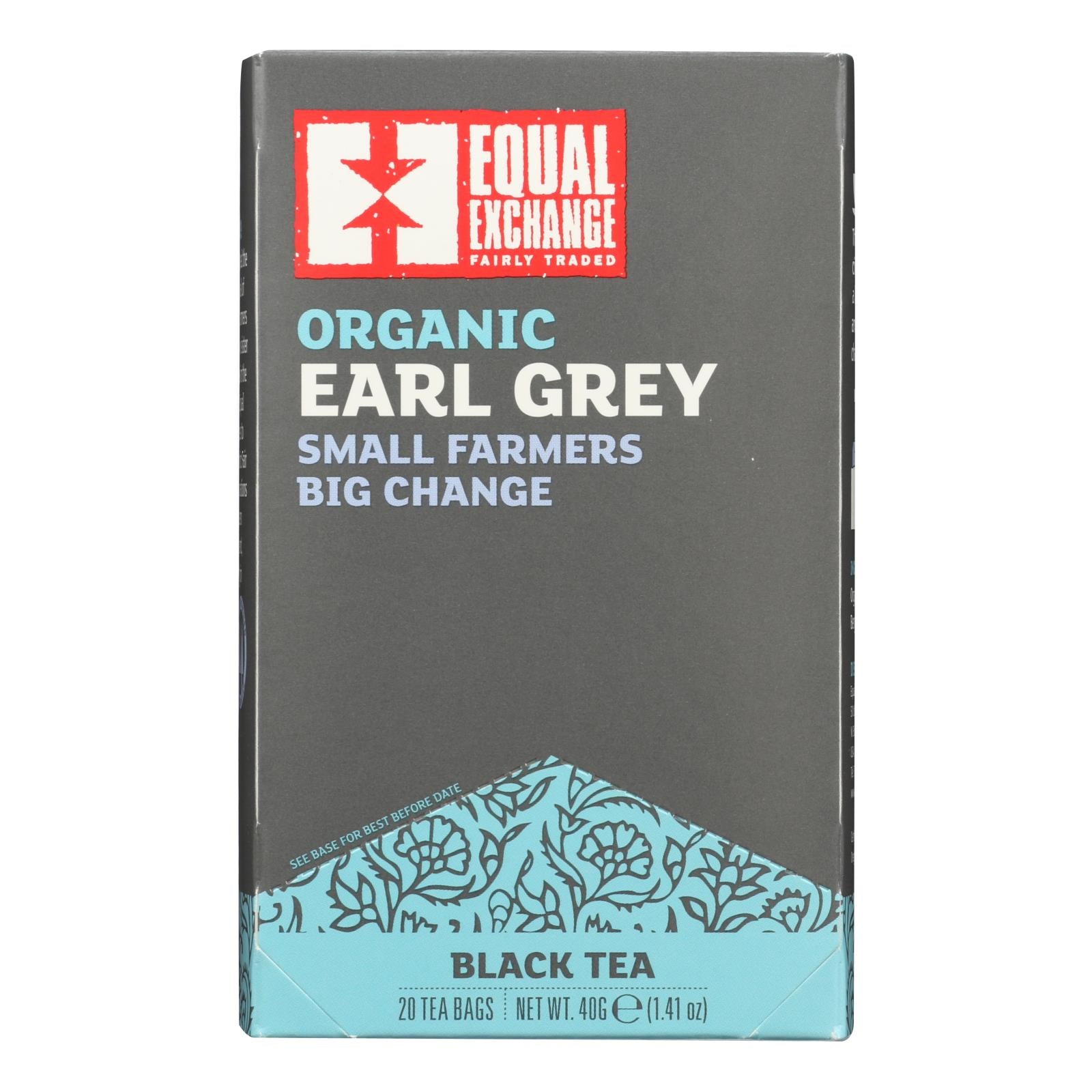 Equal Exchange, Equal Exchange Organic Earl Grey Tea - Grey Tea - Case of 6 - 20 Bags (Pack of 6)