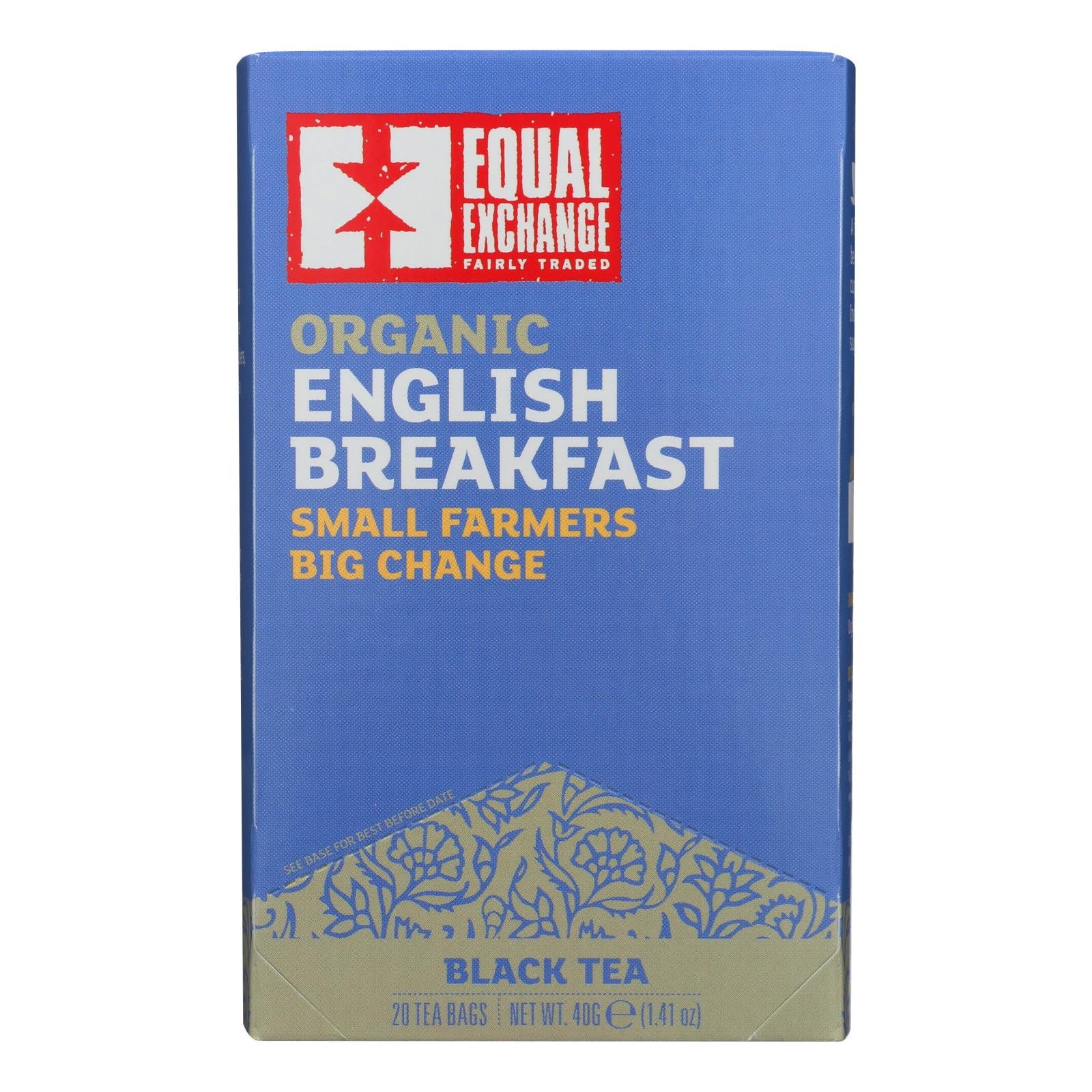 Equal Exchange, Equal Exchange Organic English Breakfast Tea - English Breakfast Tea - Case of 6 - 20 Bags (Pack of 6)