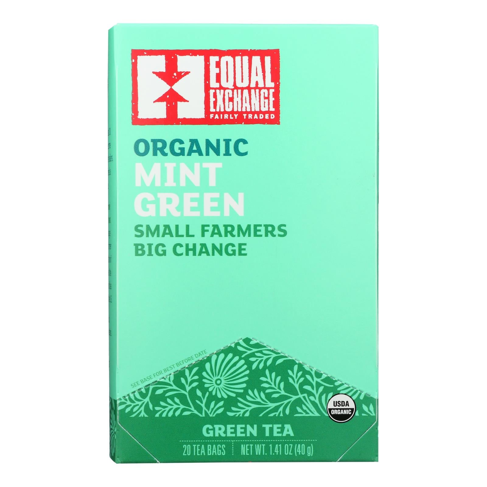 Equal Exchange, Equal Exchange - Tea Organic Green W/mint - Case of 6-20 BAG