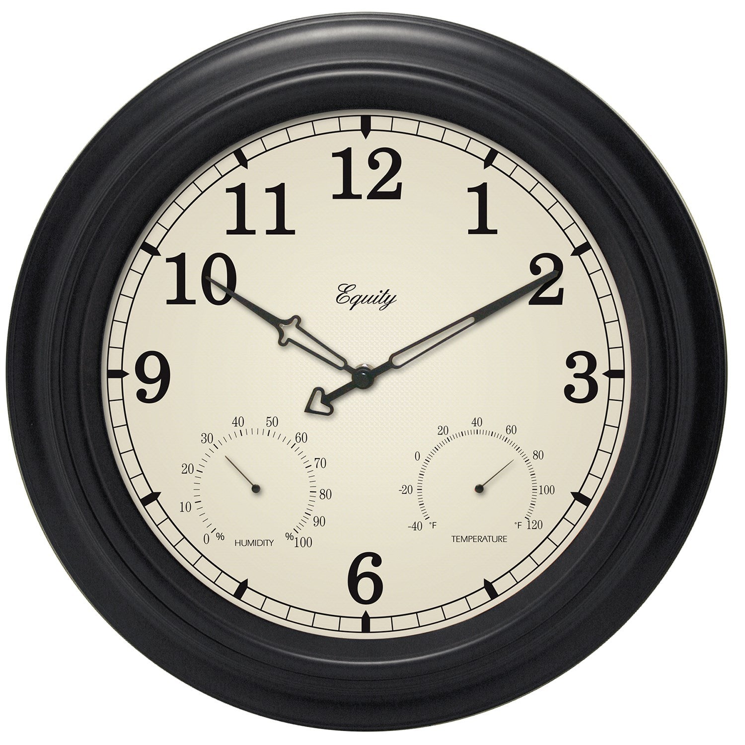 Equity, Equity 27915 15.5 Analog Wall Clock With Temperature And Humidity