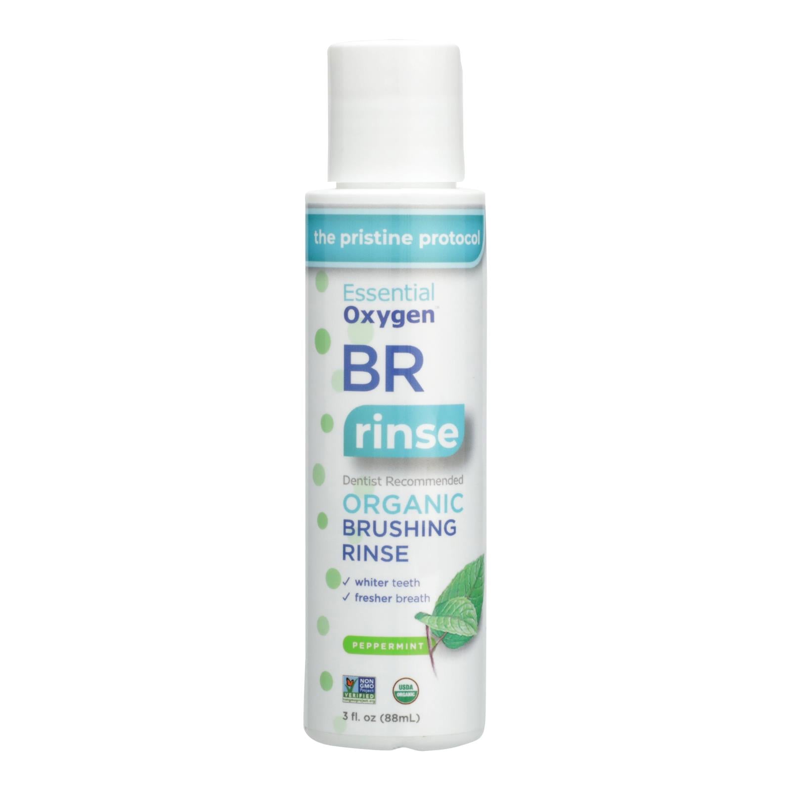 Essential Oxygen, Essential Oxygen Brushing Rinse - Organic - Peppermint - 3 oz