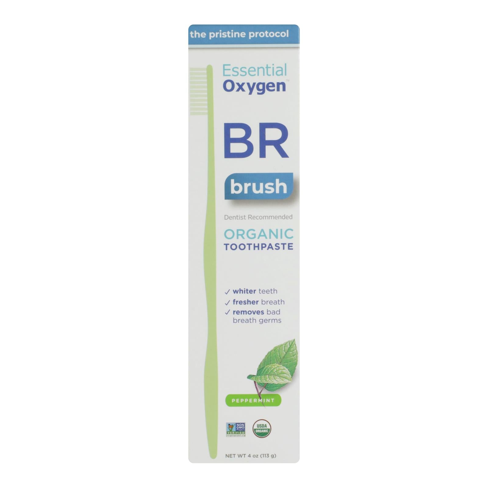 Essential Oxygen, Essential Oxygen Toothpaste - Peppermint - Case of 1 - 4 oz.