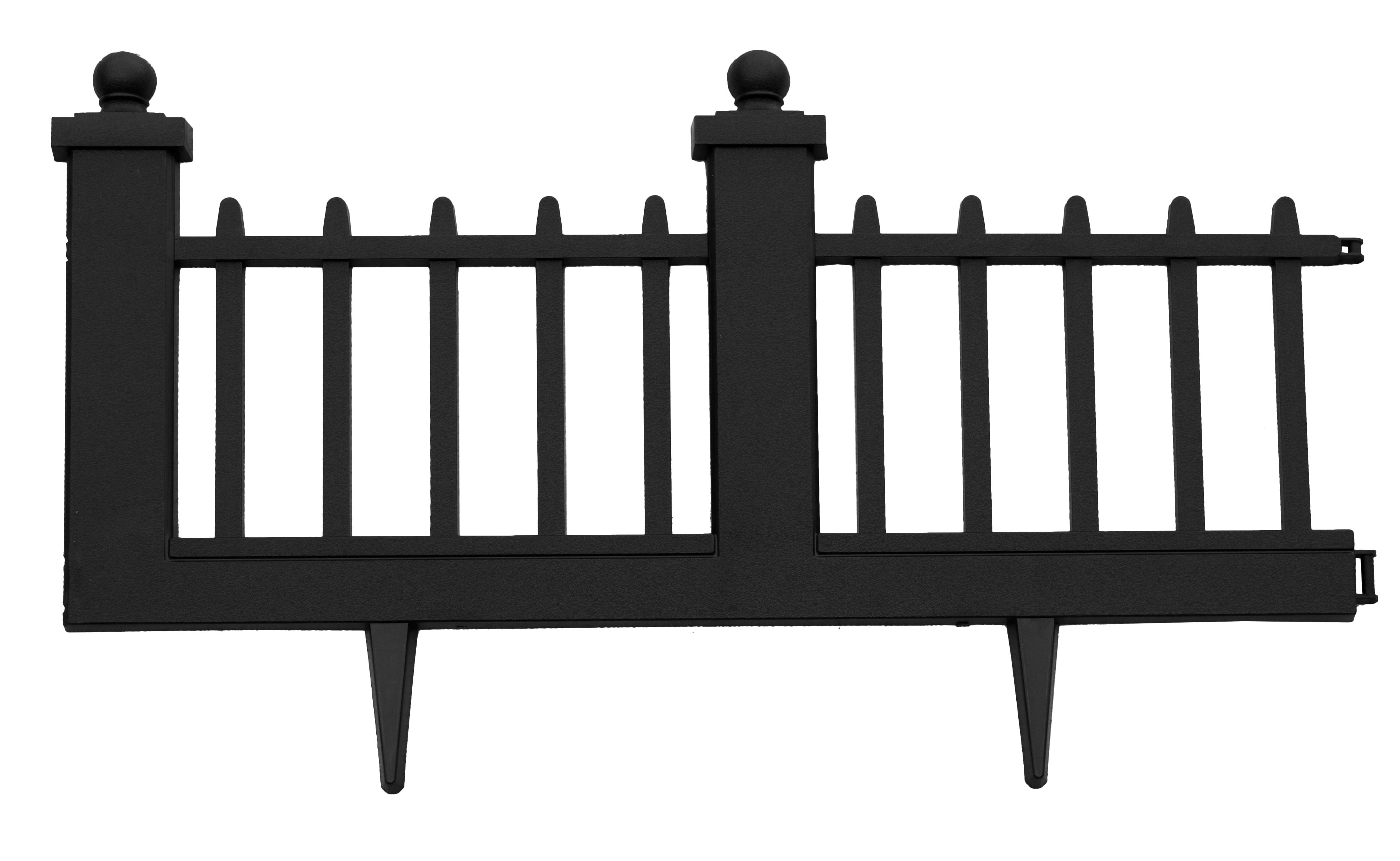 Max Warehouse, Estate Series Wrought-Iron Style Border Fencing – 10 Feet - Black