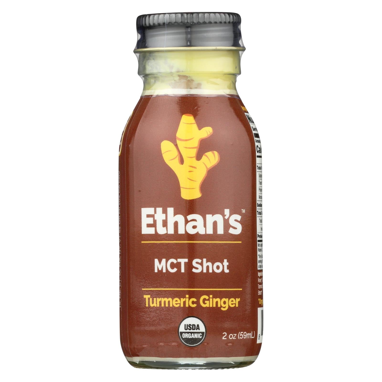 Ethan'S, Ethan's Turmeric Ginger Mct Shot - Case of 12 - 2 OZ (Pack of 12)