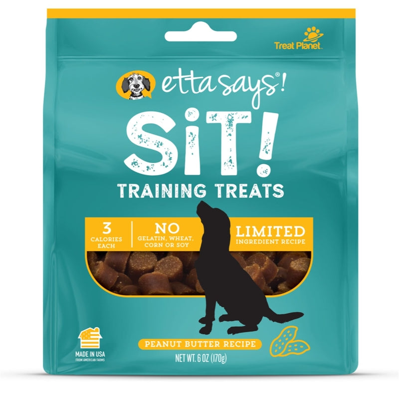 CENTRAL PET, Etta Says! Sit! Peanut Butter Grain Free Training Treats For Dogs 6 oz