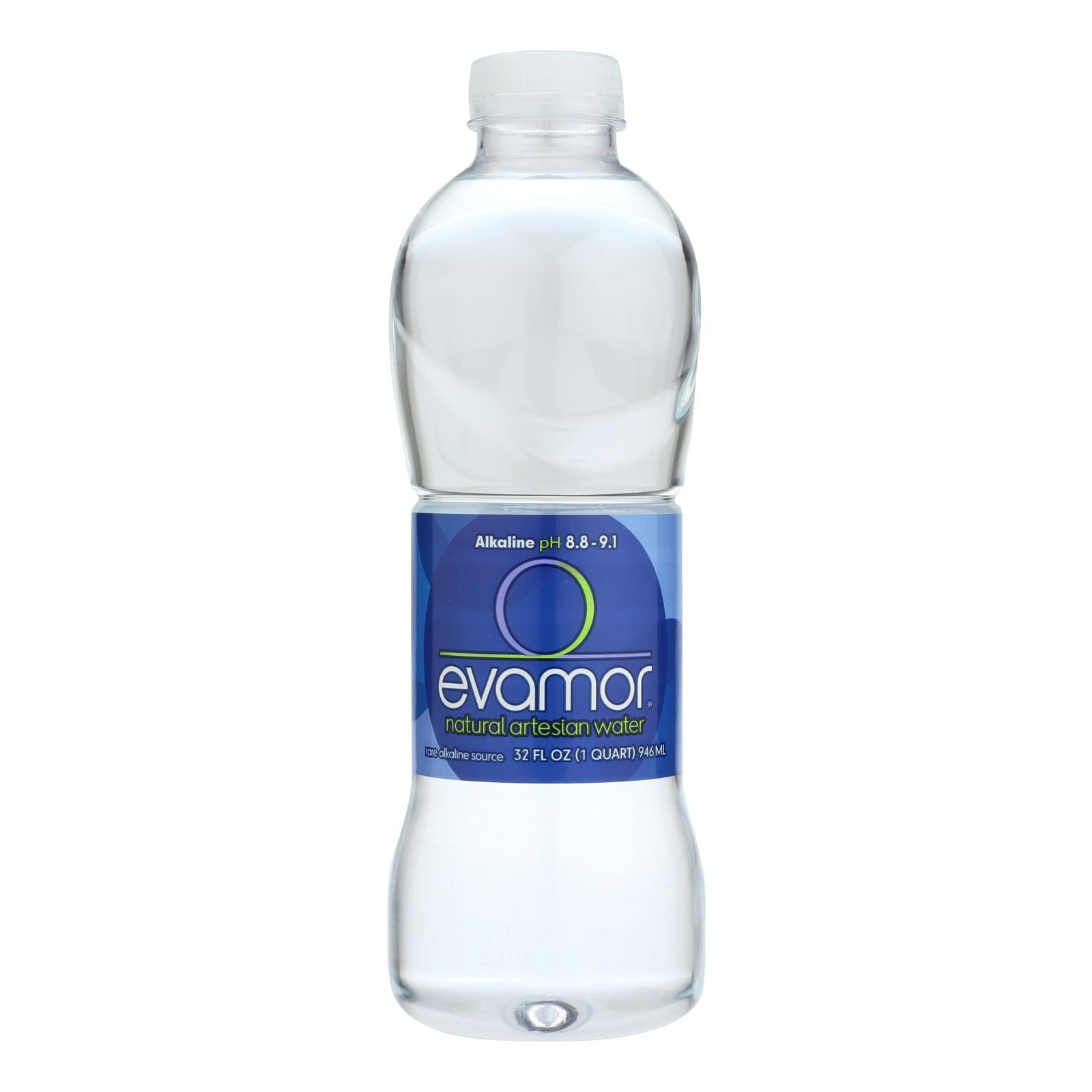 Evamor, Evamor Naturally Alkaline Artesian Water - Natural Artesian - Case of 12 - 32 FL oz. (Pack of 12)