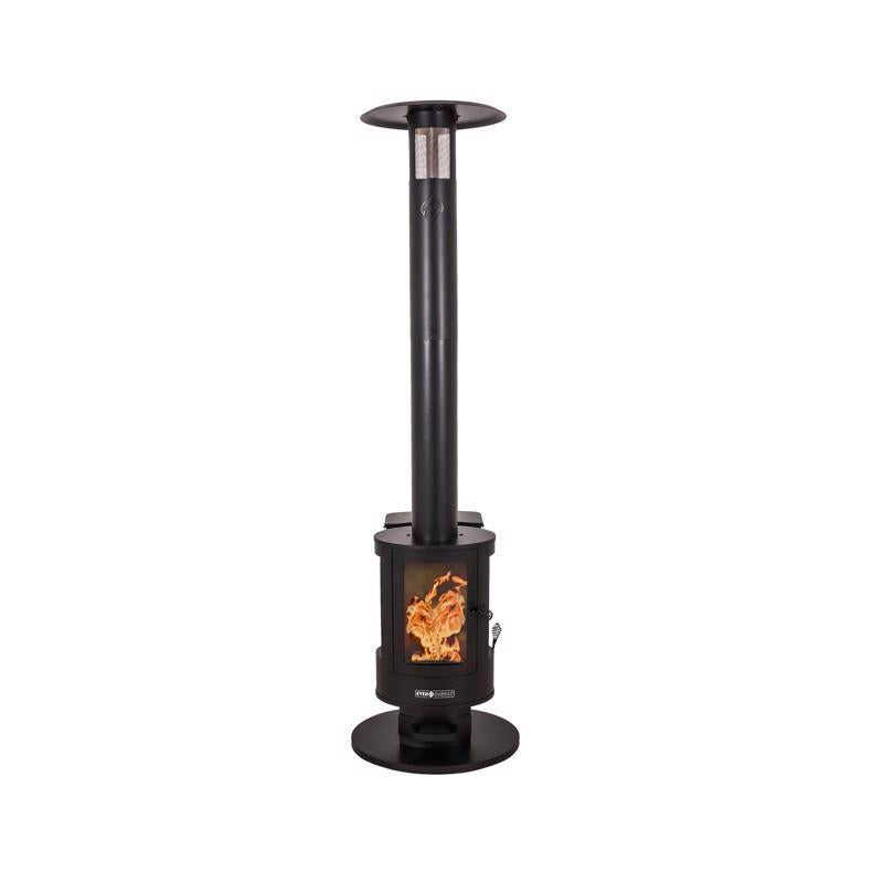 ACE TRADING - EVEN EMBERS, Even Embers 70000 BTU Wood Pellet Steel Freestanding Patio Heater 100 sq ft