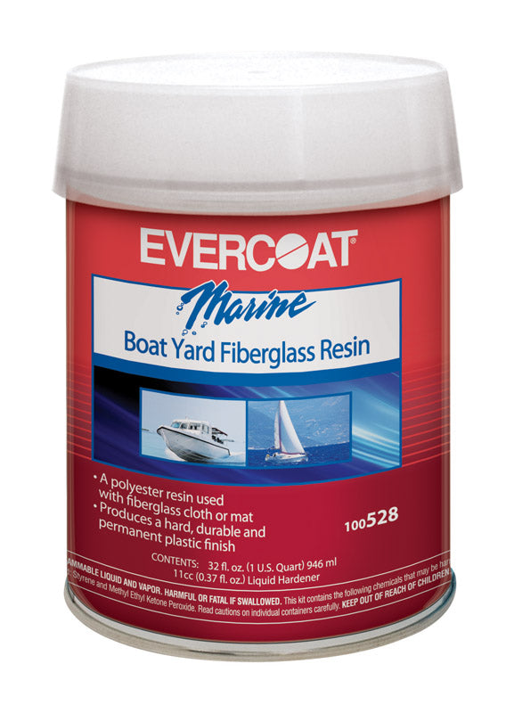 FIBRE GLASS EVERCOAT CO, Evercoat Marine Boat Yard High Strength Polyester Fiberglass Resin 1 qt.