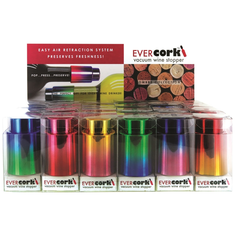 DM MERCHANDISING INC, Evercork Multicolored ABS Vacuum Pump Wine Stopper (Pack of 24)