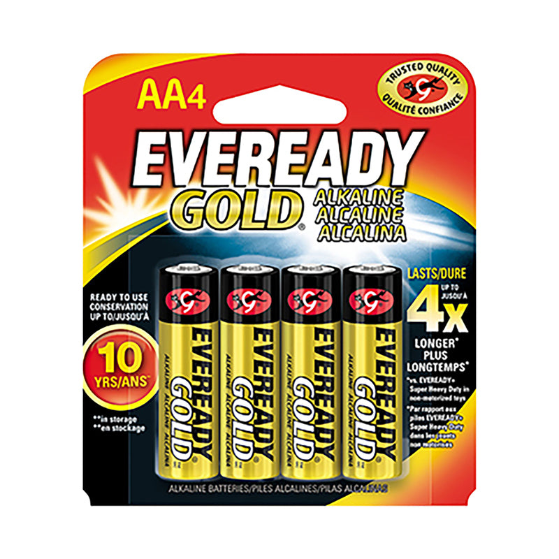 Eveready, Eveready Gold AA Alkaline Batteries 4 pk Carded