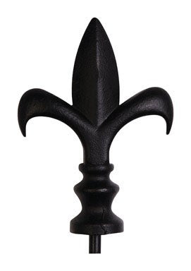 Evergreen, Evergreen Enterprises Garden Stand Flag Holder Fleur De Lis 17" X 46" X 1" Black