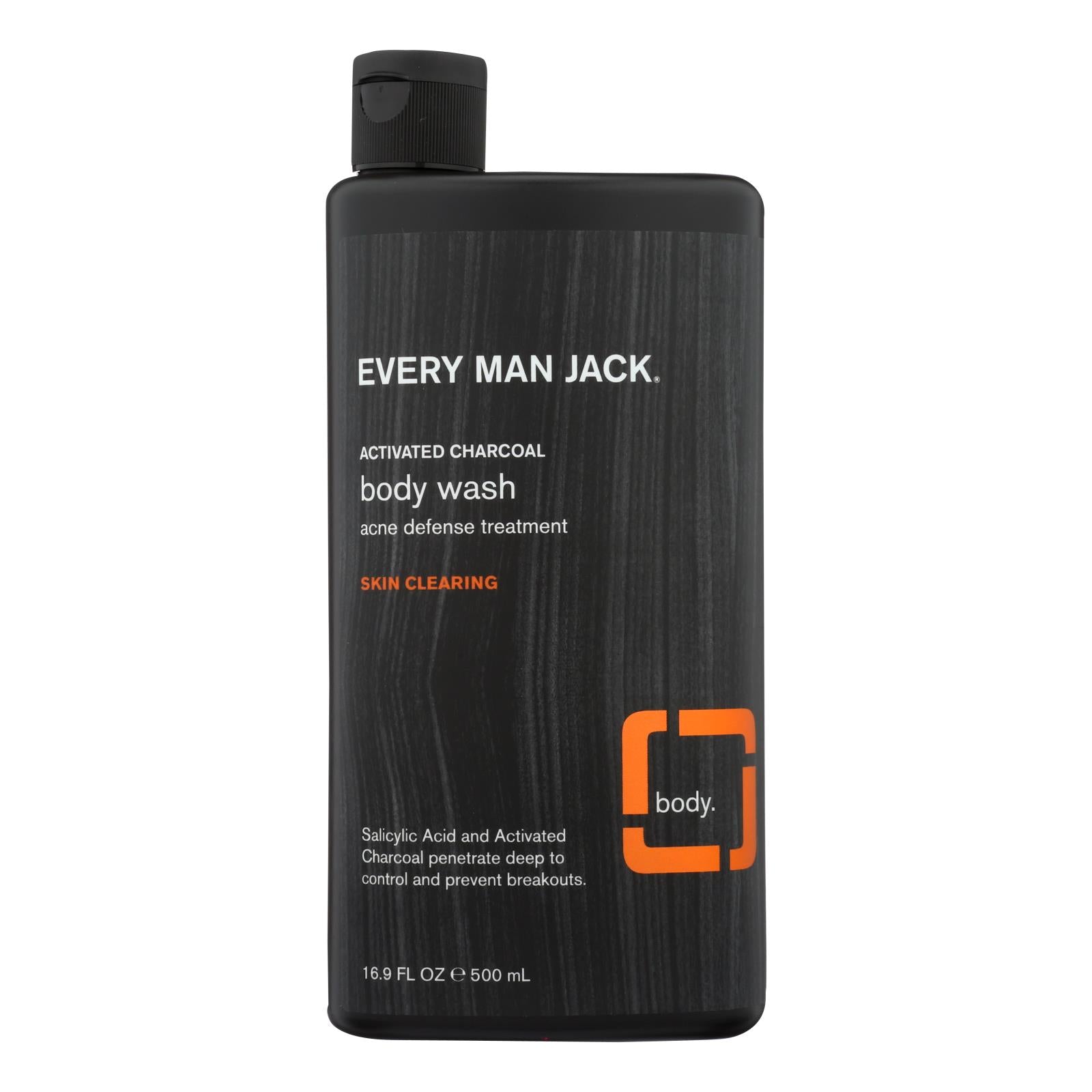 Every Man Jack, Every Man Jack Body Wash Activated Charcoal Body Wash | Skin Clearing - Case of 16.9 - 16.9 fl oz.