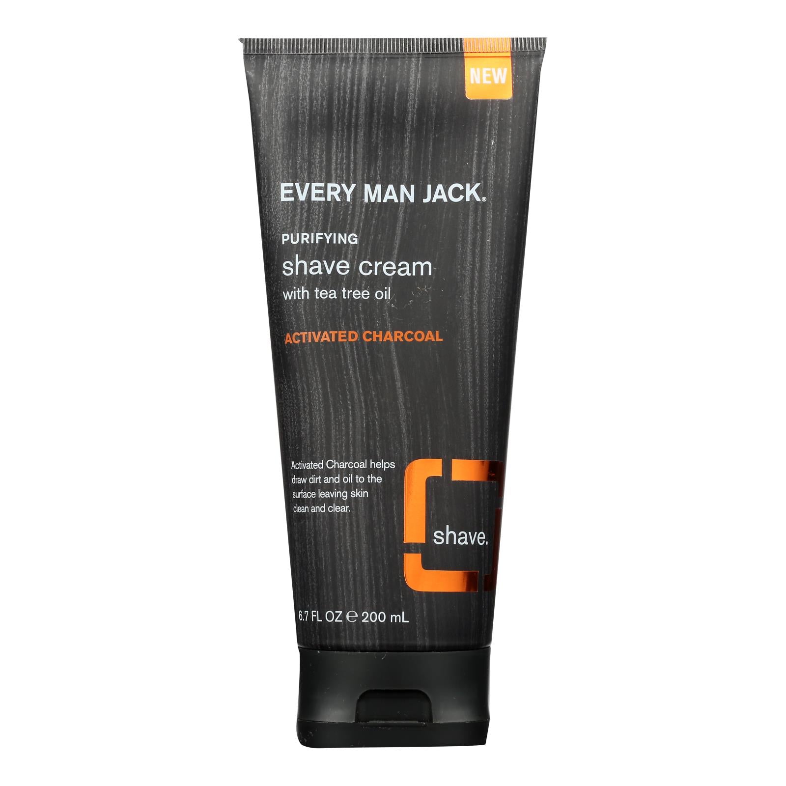 Every Man Jack, Every Man Jack - Shave Cream Actived Charcoal - 1 Each - 6.7 OZ