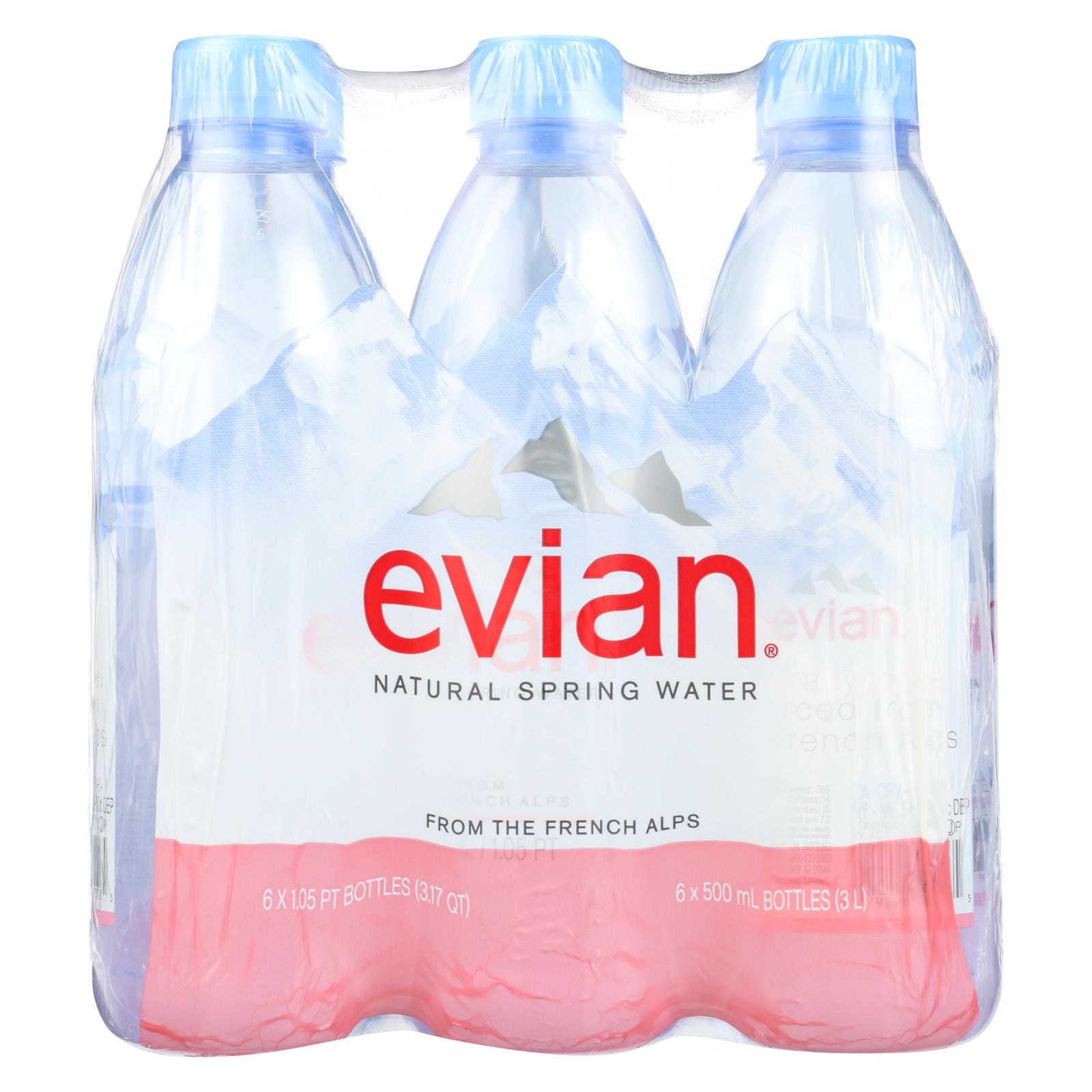 Evians Spring Water, Evians Spring Water Natural Spring Water - Case of 4 - 16.9 FL oz. (Pack of 4)