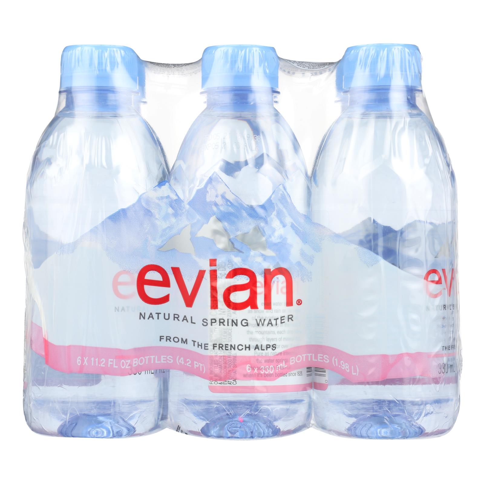 Evians Spring Water, Evians Spring Water Spring Water - Natural - Case of 4 - 6/11.2fl oz (Pack of 4)