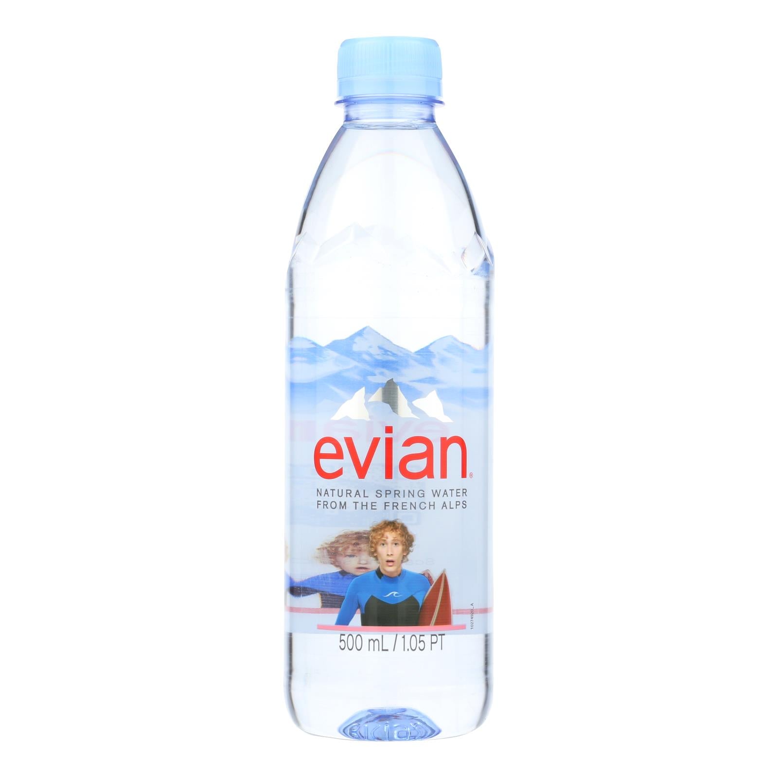 Evians Spring Water, Evians Spring Water Spring Water Plastic - Water - Case of 24 - 500 ml (Pack of 24)