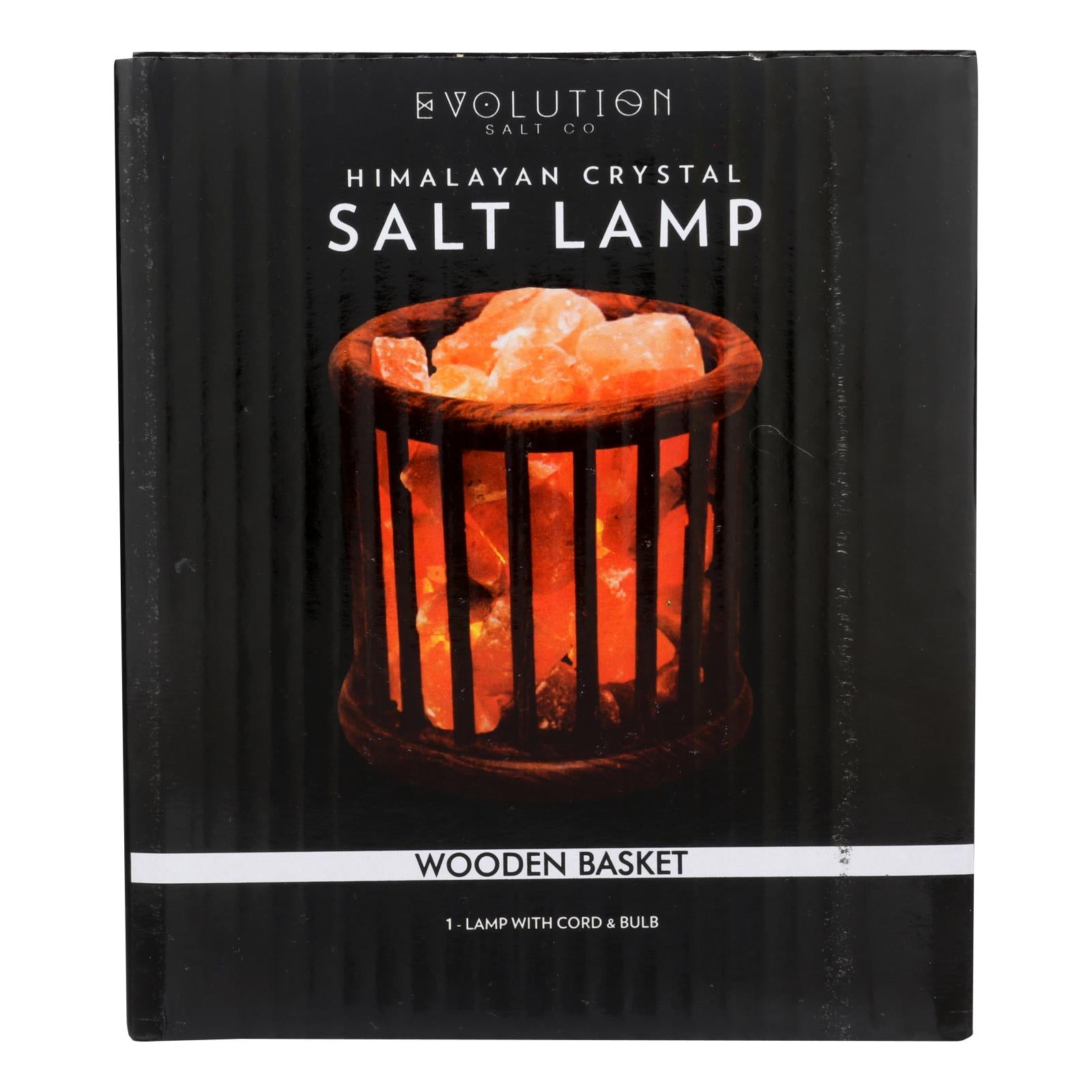 Evolution Salt, Evolution Salt Crystal Salt Lamp - Wooden Basket - 1 Count