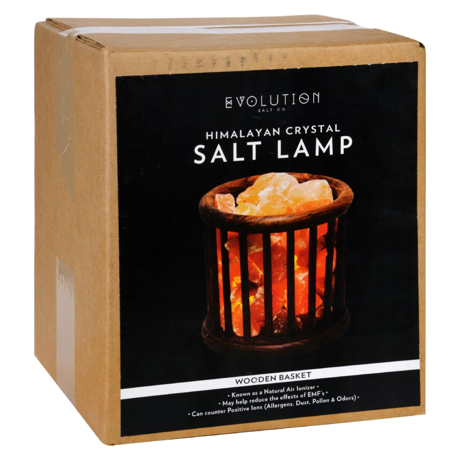 Evolution Salt, Evolution Salt Crystal Salt Lamp - Wooden Basket - 1 Count