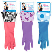 EVRIHOLDER PRODUCTS INC, Evri Glam-Gloves Latex Cleaning Gloves One Size Fits All Teal 1 pair