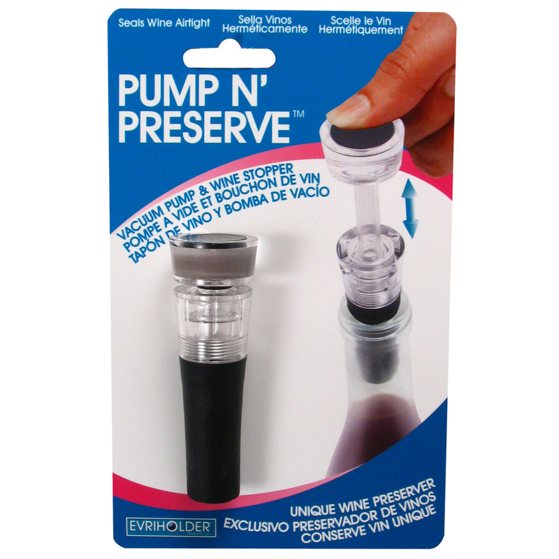 EVRIHOLDER PRODUCTS INC, Evri WPR Pump N' Serve Black Acrylic Bottle Stopper