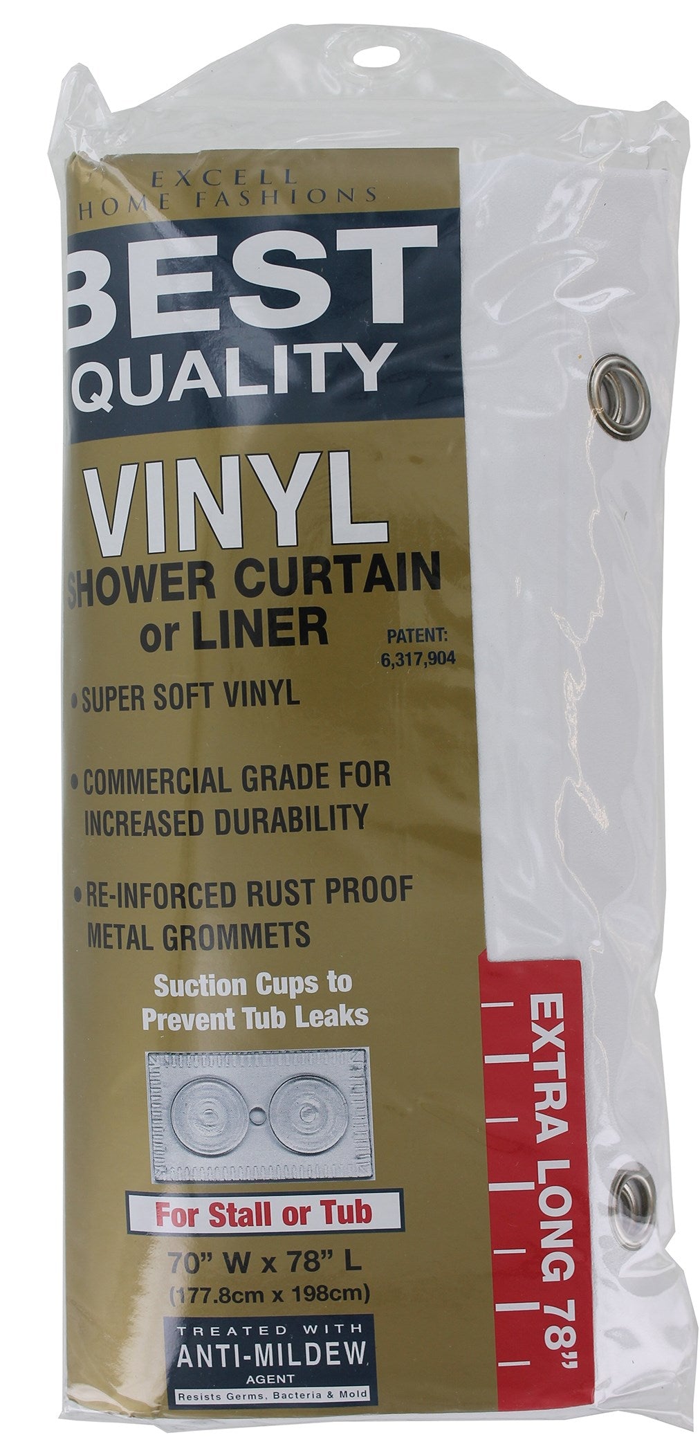 Excell, Excell 1Me-48O-899-100 70 X 78 Vinyl Shower Curtain Or Liner