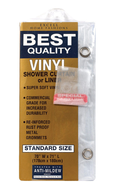 MILBERG FACTORS INC, Excell 70 in. H X 71 in. W Frosted Solid Shower Curtain Liner PEVA