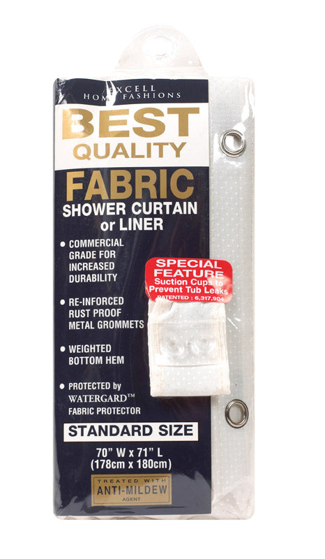 MILBERG FACTORS INC, Excell 70 in. H X 71 in. W Ivory Solid Shower Curtain Polyester