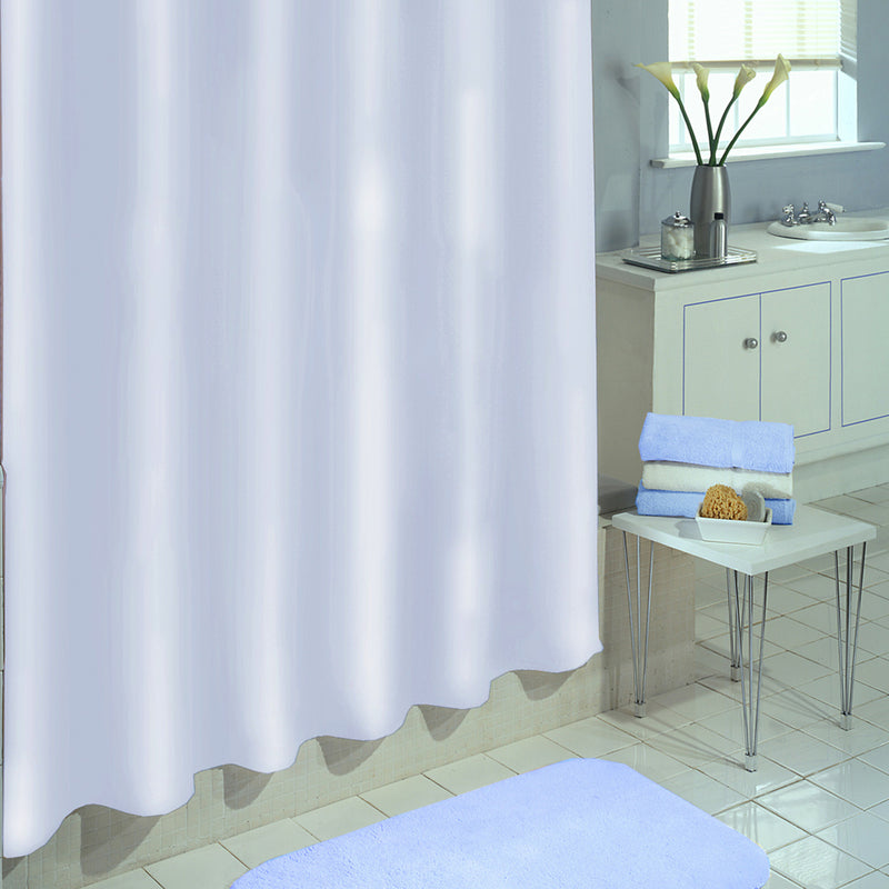 MILBERG FACTORS INC, Excell 70 in. H X 71 in. W White Solid Shower Curtain Liner Vinyl