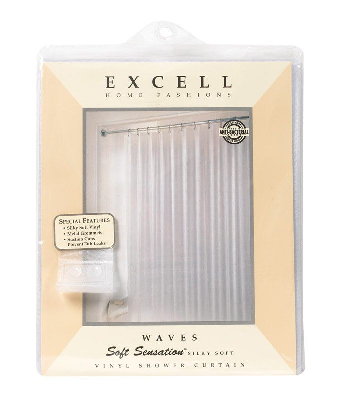 MILBERG FACTORS INC, Excell 70 in.   H X 72 in.   W Frosted Solid Shower Curtain Liner Vinyl