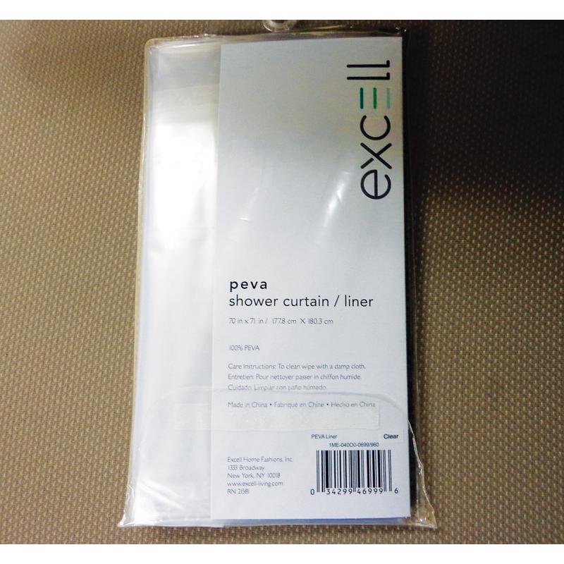 Excell, Excell 70 in. H x 71 in. W Clear Solid Shower Curtain Liner (Pack of 6)