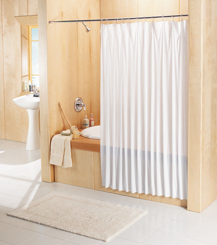 Excell, Excell 70 in. H x 71 in. W White Solid Shower Curtain Liner Vinyl (Pack of 6)