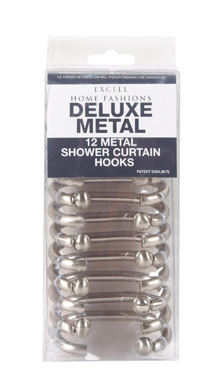 MILBERG FACTORS INC, Excell Brushed Nickel Copper Metal Shower Curtain Rings 12 pk