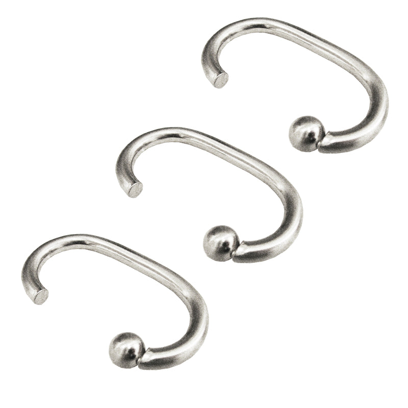 MILBERG FACTORS INC, Excell Silver Metal Shower Curtain Rings 12 pk