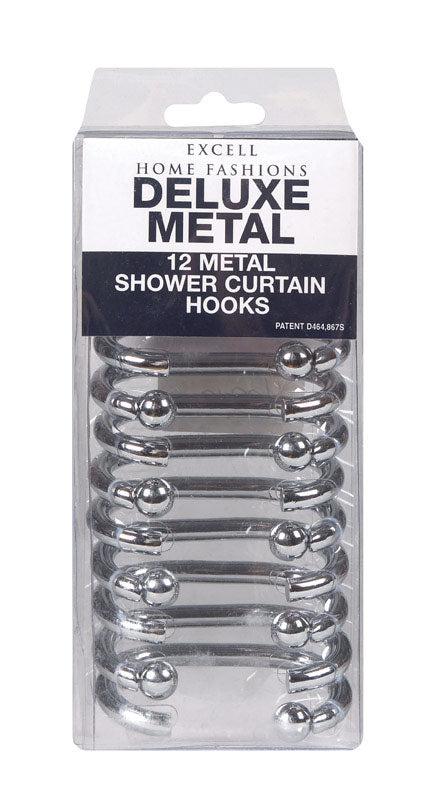 MILBERG FACTORS INC, Excell Silver Metal Shower Curtain Rings 12 pk