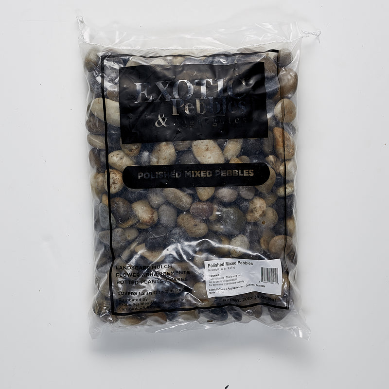 Exotic Pebbles and Glass, Exotic Pebbles & Aggregates Pm20-1030 5 Lb Polished Mix Pebbles