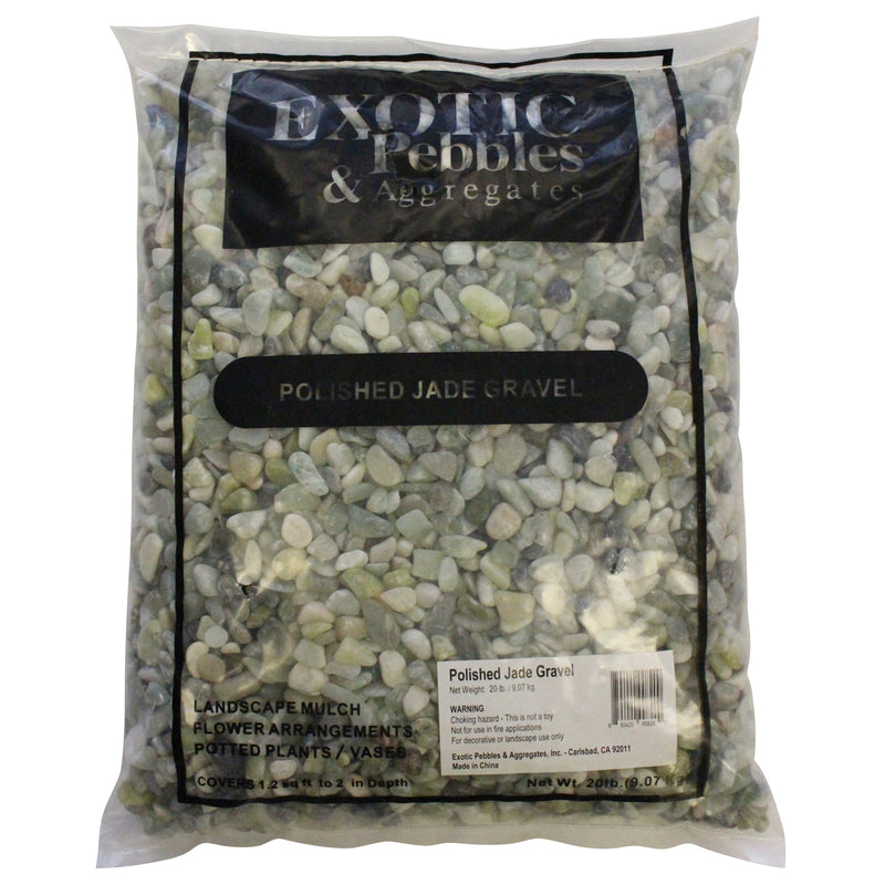 EXOTIC PEBBLES & AGGREGATES INC, Exotic Pebbles & Aggregates Polished Jade Pea Gravel 20 lb