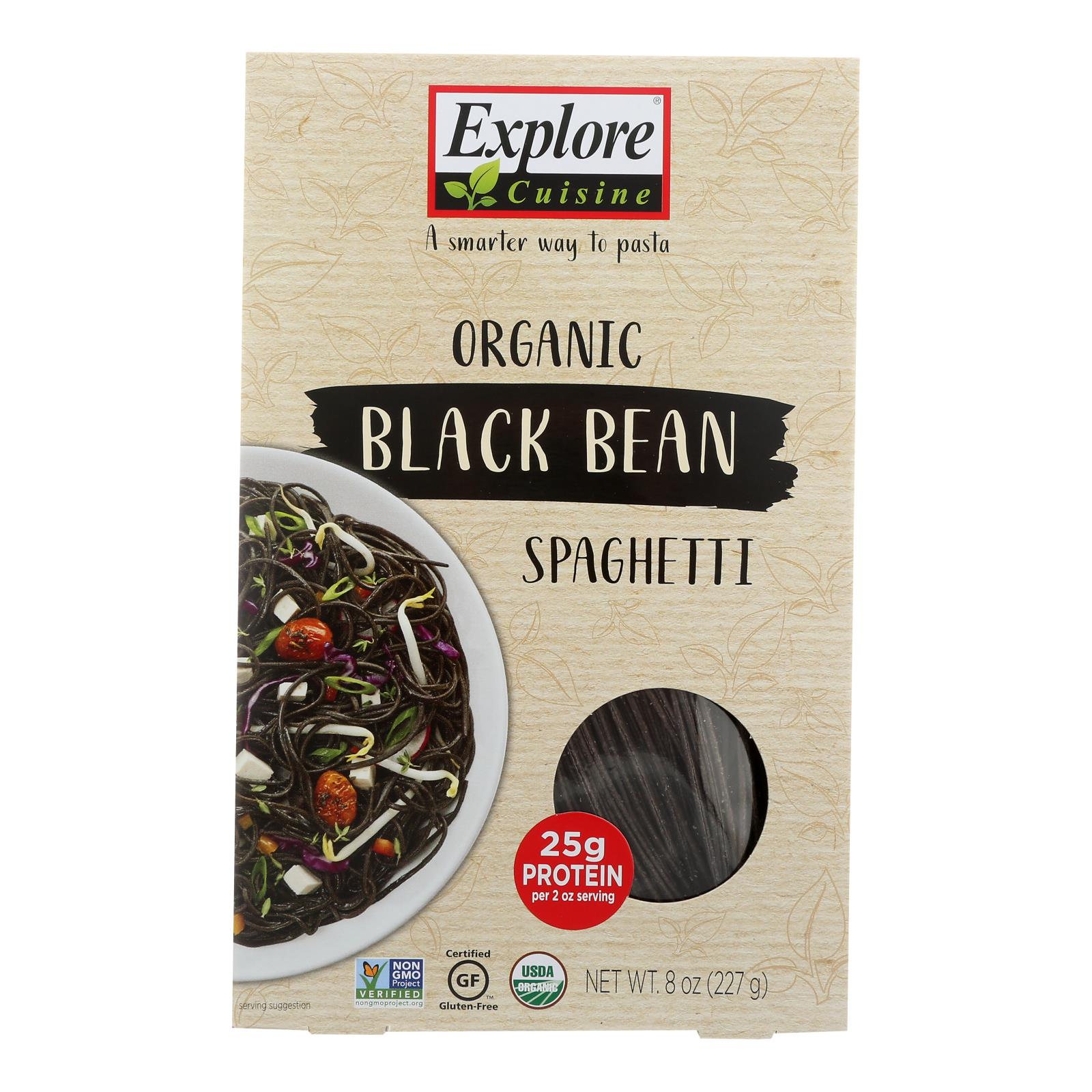 Explore Cuisine, Explore Cuisine Organic Black Bean Spaghetti - Spaghetti - Case of 6 - 8 oz. (Pack of 6)