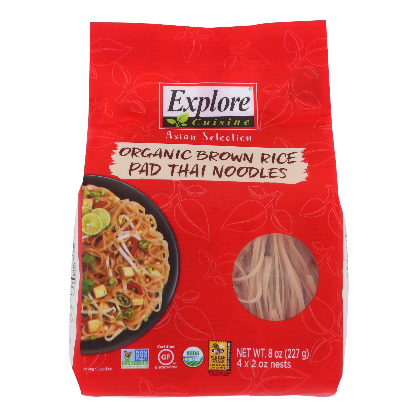 Explore Cuisine, Explore Cuisine Organic Brown Rice Pad Thai Noodles - Case of 6 - 8 OZ (Pack of 6)