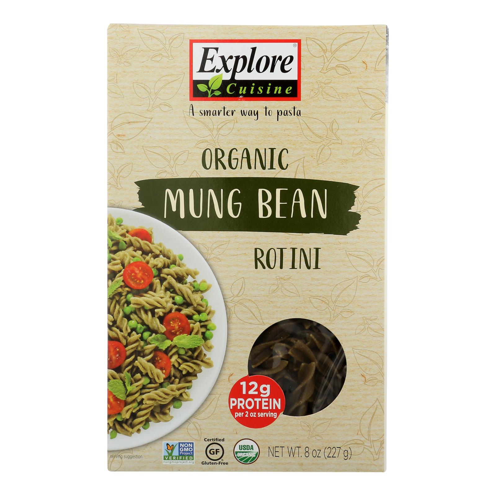 Explore Cuisine, Explore Cuisine - Rotini Mung Bean - Case of 6 - 8 OZ (Pack of 6)