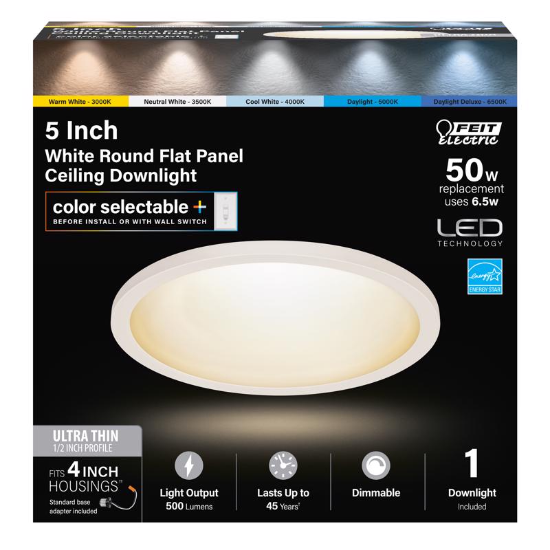 FEIT ELECTRIC CO, Feit EDGELIT Frost White 5 in. W Aluminum LED Retrofit Recessed Lighting 6.5 W