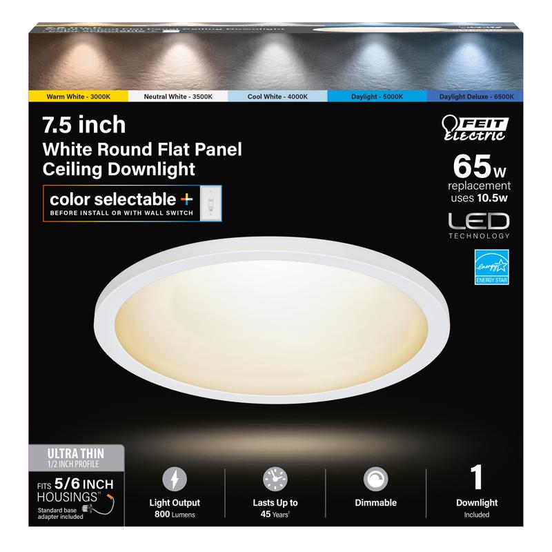 FEIT ELECTRIC CO, Feit EDGELIT Frost White 7.5 in. W Aluminum LED Retrofit Recessed Lighting 10.5 W