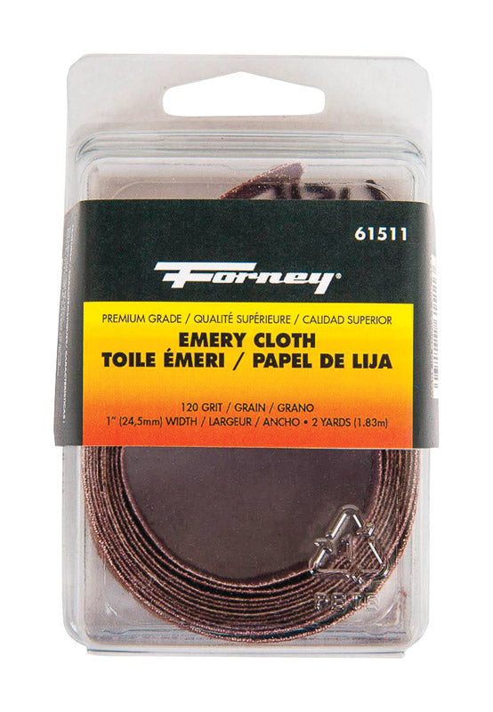 FORNEY INDUSTRIES INC, Forney 216 in. L X 1 in. W 120 Grit Aluminum Oxide Emery Cloth 1 pk