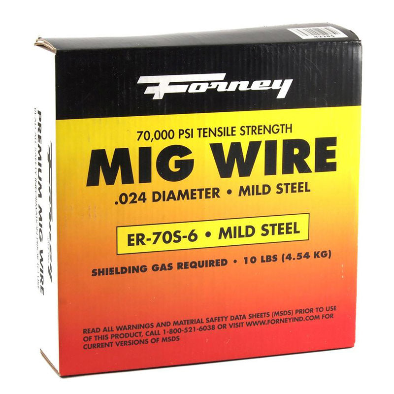 FORNEY INDUSTRIES INC, Forney ER70S-6 0.024 in. Mild Steel MIG Welding Wire 70000 psi 10 lb