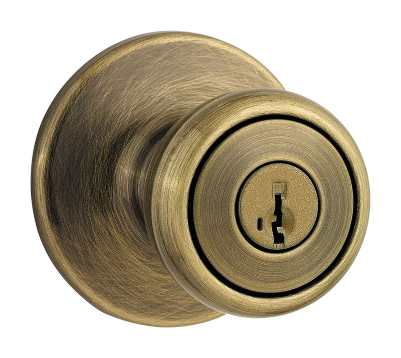 Kwikset, Kwikset  Tylo  Antique Brass  Entry Lockset  ANSI/BHMA Grade 3  1-3/4 in.