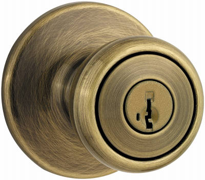 Kwikset, Kwikset  Tylo  Antique Brass  Entry Lockset  ANSI/BHMA Grade 3  1-3/4 in.