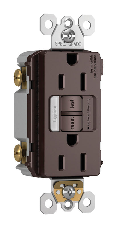 Pass & Seymour, Legrand Radiant 15 amps 125 V Dark Bronze Combination Outlet 5-15 R 1 pk