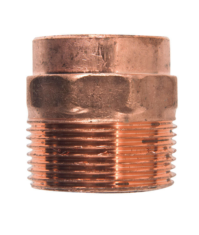 NIBCO INC, Mueller Streamline 1-1/4 In. Copper  X 1-1/4 In. Dia. Mip Copper Pipe Adapter