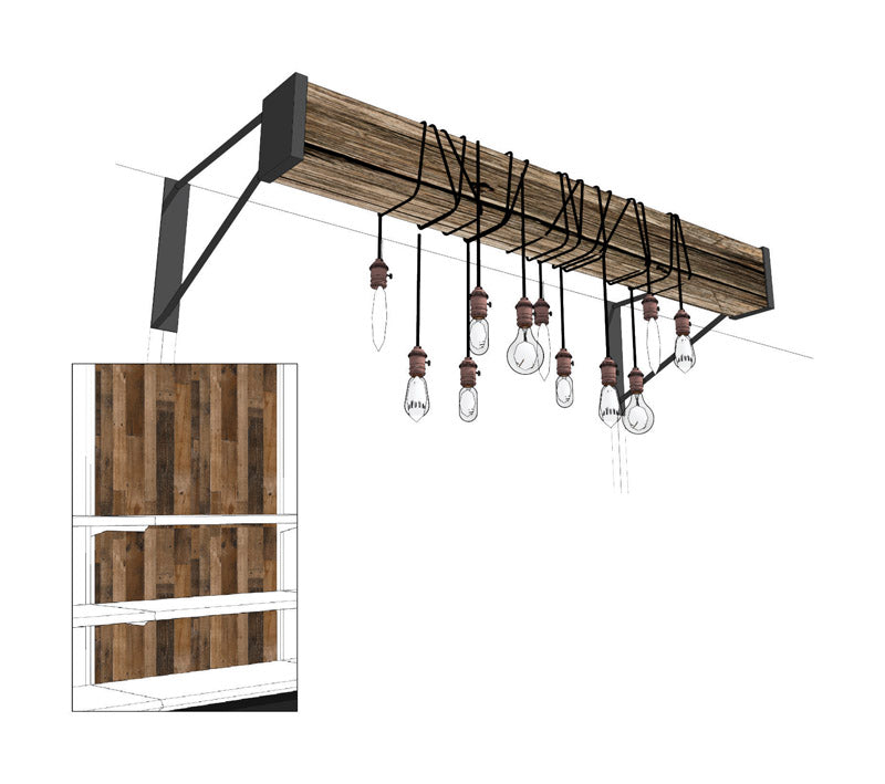 RETAIL FIRST INC, Retail First Inc 10 in. H X 36 in. W X 6 in. L Assorted Endcap Light Beam Overhang Kit Display Wood