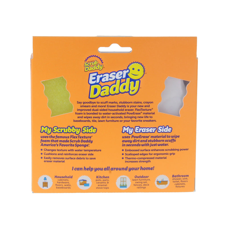 SCRUB DADDY INC, Scrub Daddy Eraser Daddy Assorted Color Heavy Duty Polymer Foam Sponge 5-1/2 W in. for Household